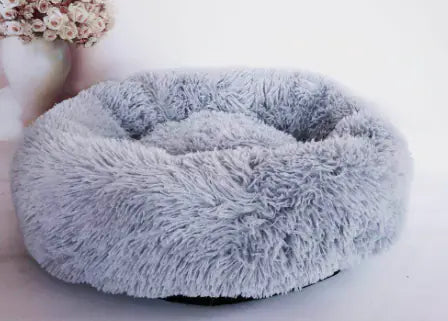 Round Plush Dog Bed